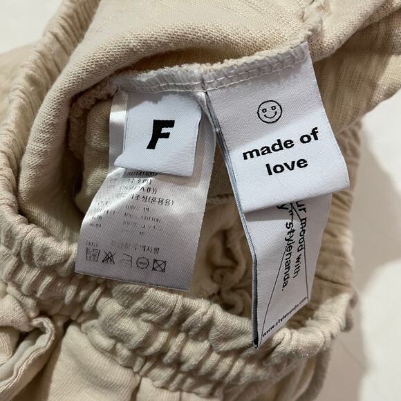 Stylenanda Drawstring Waist Cotton Shorts - Oatmeal - F - Picture 9 of 11